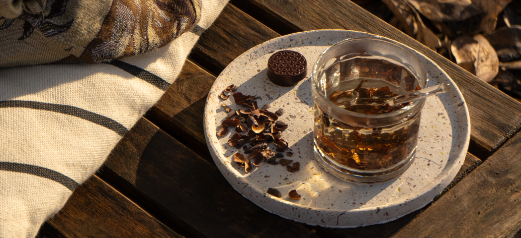 Infusion de cerise de cacao et éclats de coques